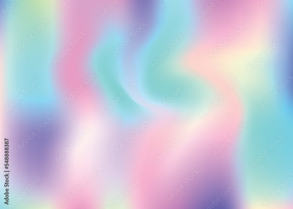 Fototapeta premium Hologram Gradient. Abstract Background. Blue Neon Texture. Retro Minimalist Invitation. Iridescent Texture. Liquid Paper. Girlie Foil. Soft Shapes. Pink Hologram Gradient