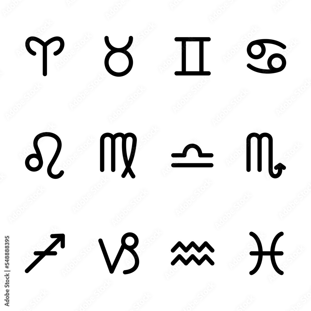 Zodiac icon set vector design templates Zodiac icon set vector design templates