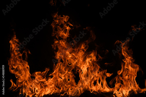 Photographie Texture of fire on a black background