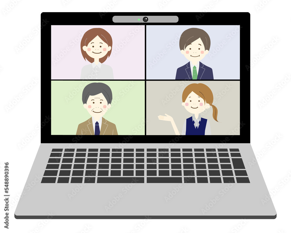 リモート会議をするビジネスマンたち