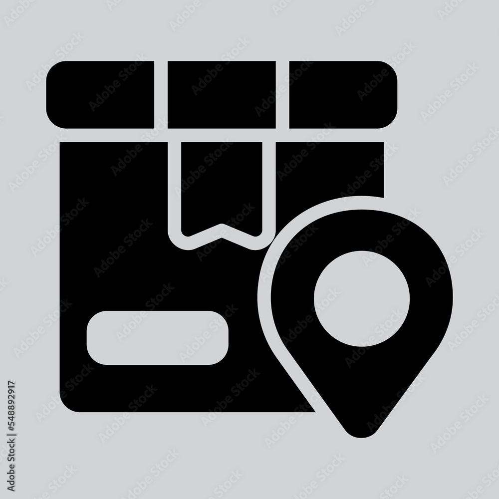 Location delivery icon in solid style about logistics, use for website mobile app presentation