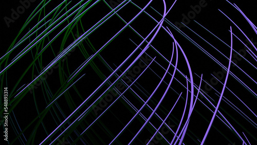 Energy threads twist in flow. Design. Living energy lines are intertwined in flow. Swirling column of neon lines