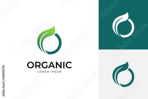 initial Letter O Leaf Nature Vector Logo icon design for organic product, sign, element logo, bio, ecology identity brand logo