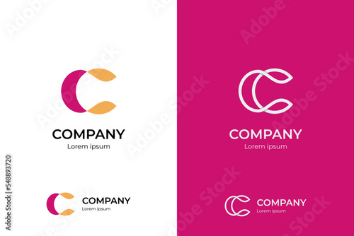 Logo C monogram modern letter, letter CC elegant business emblem logo with overlapping lines symbol