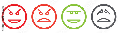 emoticon expression icon set. style your sign or symbol for app, vector illustration