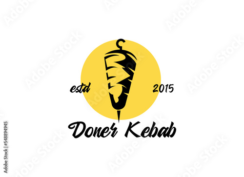Swawarma kebab logo design template. Turky traditional food kebab. 