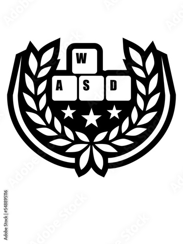 Computer WASD Lorbeerkranz Sterne 