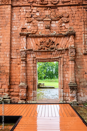 old ruins of santisima trinidad monastery in encarnacion, paraguay. photo