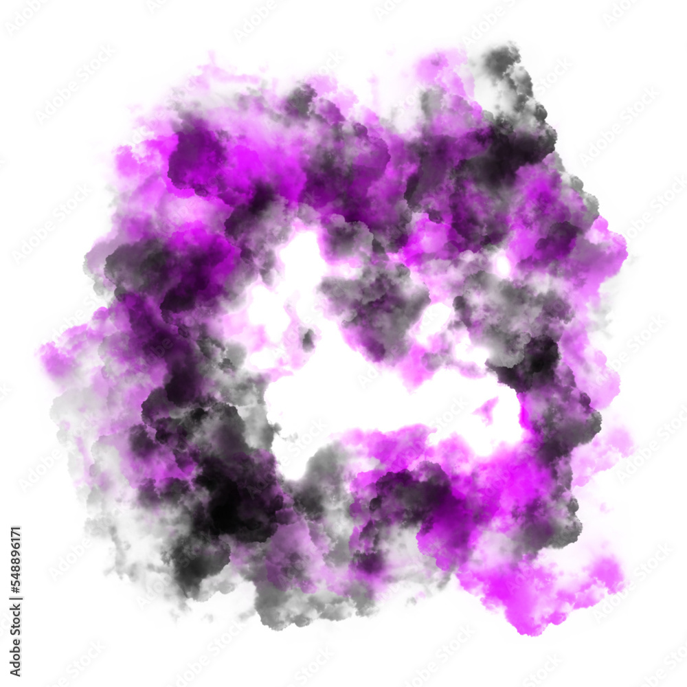 Fototapeta premium magic purple smoke realistic effect