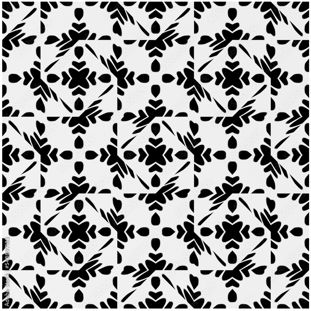 Monochrome Repeat Pattern.black and white grunge  background.Abstract halftone pattern.