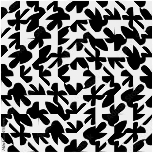 Monochrome Repeat Pattern.black and white grunge background.Abstract halftone pattern. 