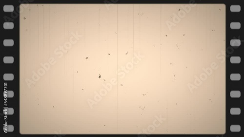 古いフィルム風のダスト＆スクラッチのフレーム背景（セピアカラー）