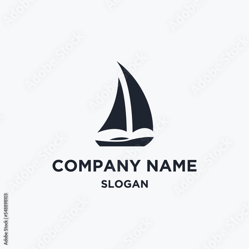 Sailboat logo icon design template vector illustration