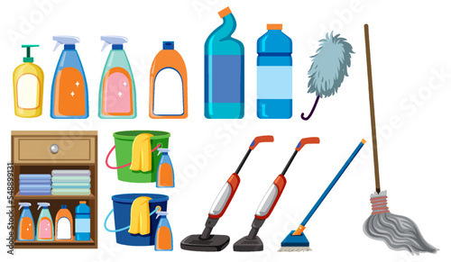 Cleaning tools and equipments set