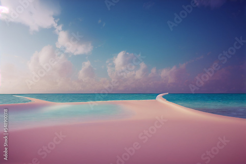 Tropical paradise island  Sky meeting the Beach  Blue sea 