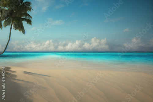 Tropical paradise island, Sky meeting the Beach, Blue sea  © CREATIVE STOCK