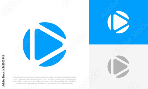 media play logo design vector