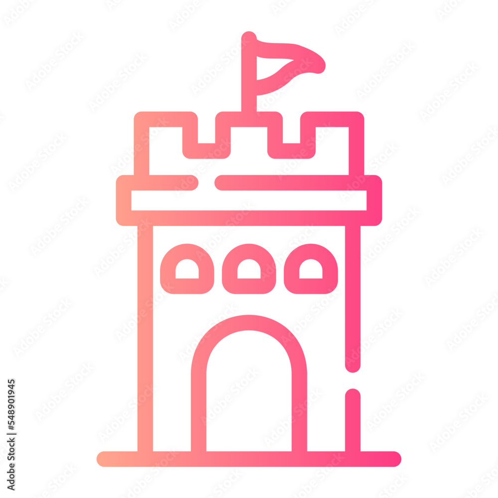 sand castle gradient icon sand castle gradient icon