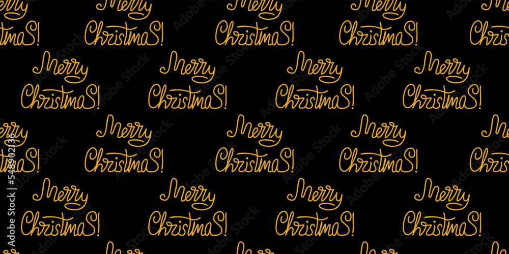 Vector flat hand drawn christmas seamless pattern