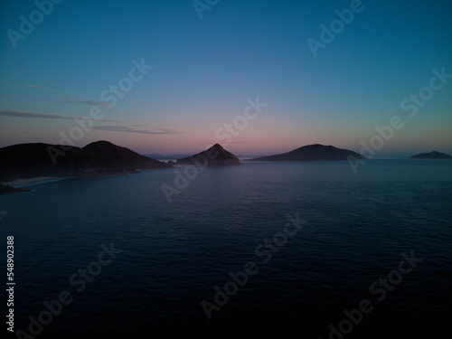 Wallpaper Mural Drone photo from Fingal Beach to Tomaree Mountain in Port Stephens, just prior to sunrise. Torontodigital.ca