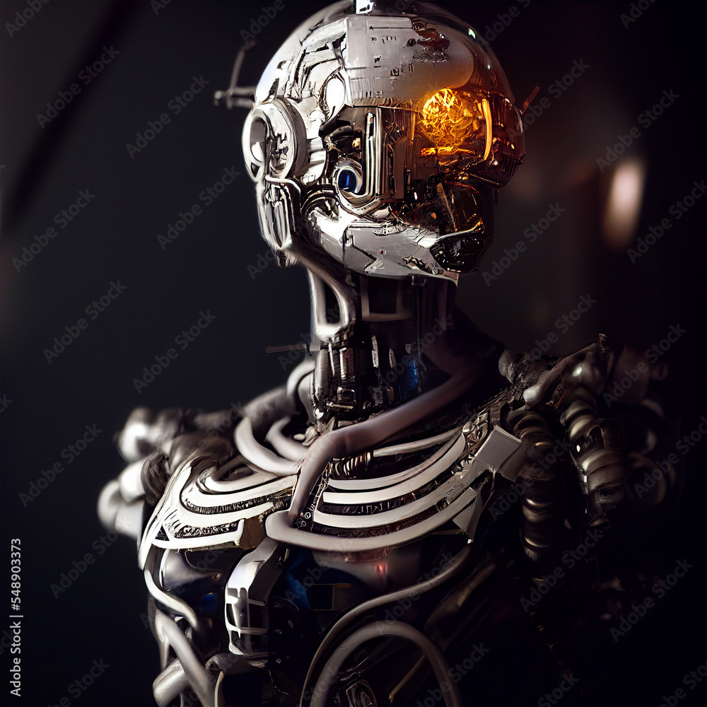 skeleton of a robot under construction Stock Illustration | Adobe Stock