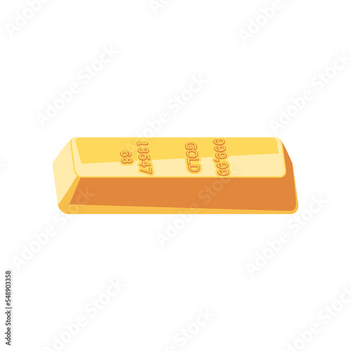 Bar made of gold vector illustration. Cartoon drawing of golden bar. Jewelry, accessories, luxury concept