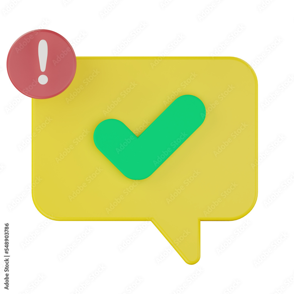 3d approved message notification icon
3d approved message notification icon