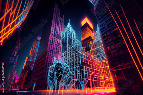futuristic neon city