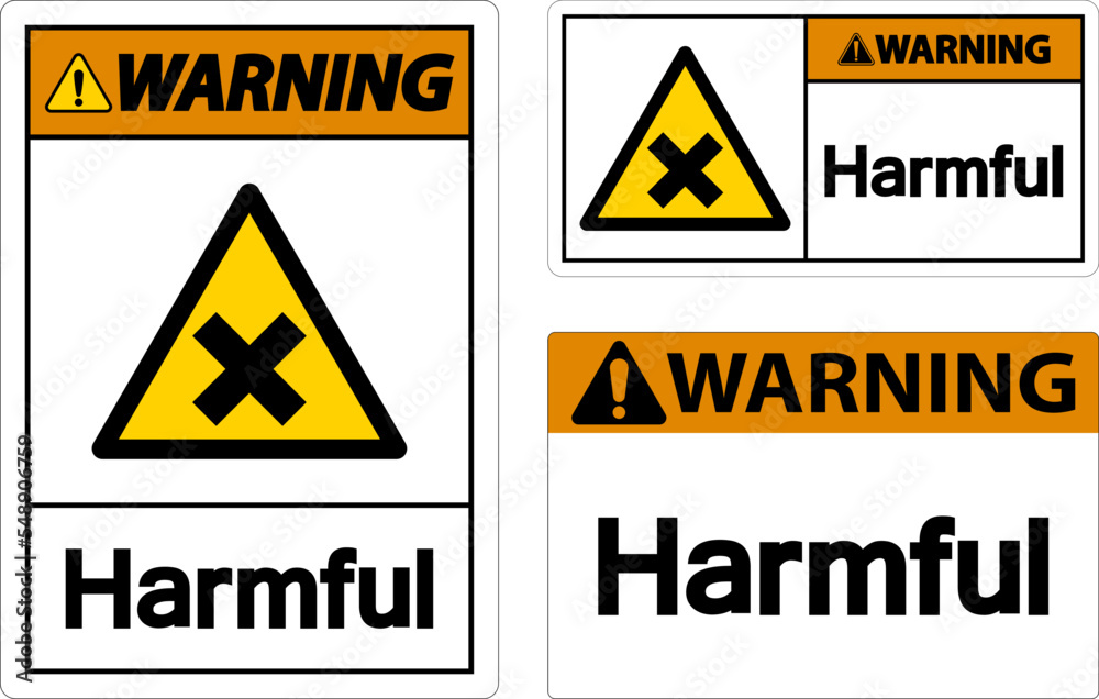 Harmful Warning Sign On White Background