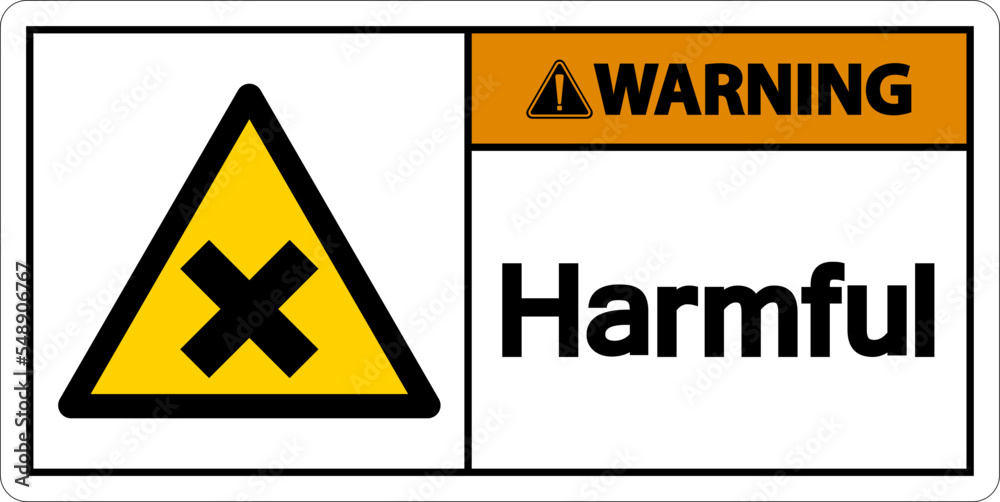 Harmful Warning Sign On White Background Harmful Warning Sign On White Background