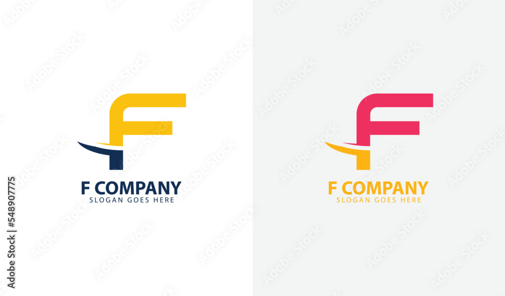 letter f company logo template simple design