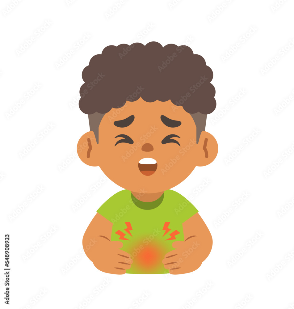 a black boy V.2 get a stomachache. illustration cartoon character vector design on white background. kid and health care concept. a black boy V.2 get a stomachache. illustration cartoon character vector design on white background. kid and health care concept.