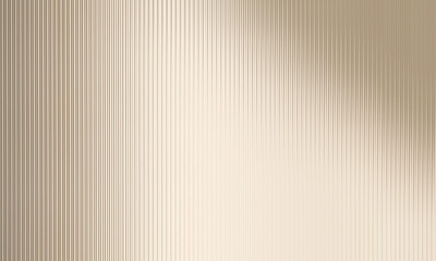 Modern and minimal reeded glass partition in sunlight on beige gold colored wall background for luxury, organic, beauty, cosmetic product display