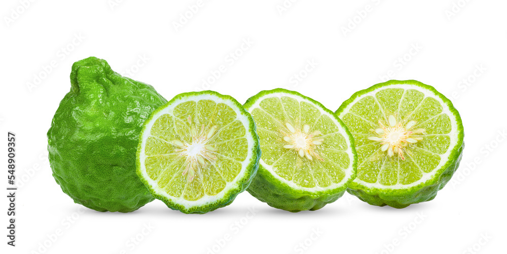 Bergamot or kaffir isolated on transparent png