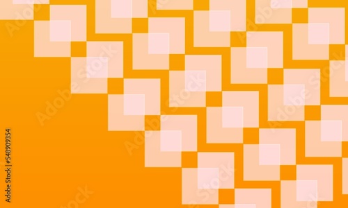 illustration, abstract, gold background, connected white rectangles.