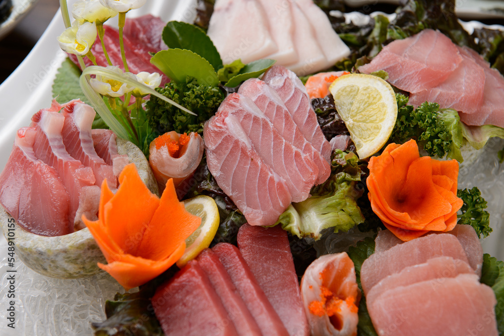 various parts of tuna sashimi various parts of tuna sashimi