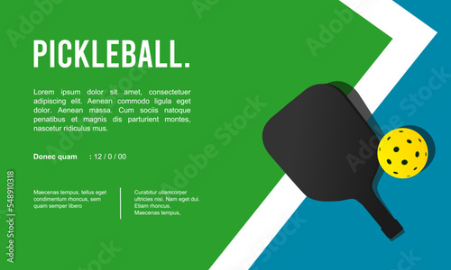 Great editable vector background of Pickleball court ball and bat best for your digital and print resource