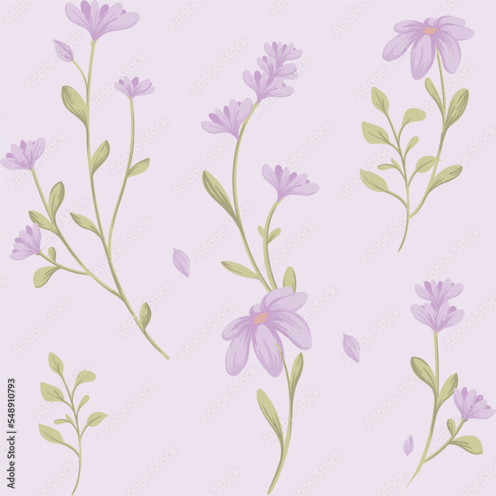 Lilac Floral hand drawn seamless pattern Lilac Floral hand drawn seamless pattern