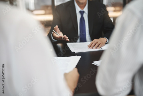 Lawyer with lawsuit meeting with client discussing with contract agreement at courtroom..
