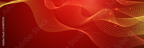 Abstract red wave curve on dark red design modern futuristic background banner vector illustration. Design elements in concept technology, music, science, A.I.