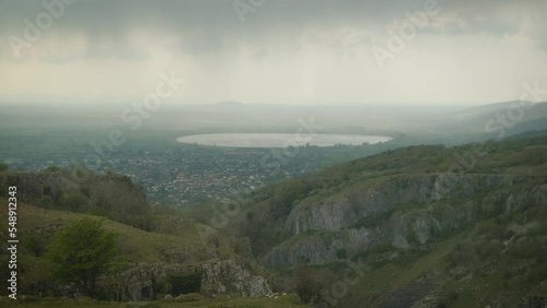 Cheddar Reservoir from Cheddar Gorge, Mendip Hills, Moody Atmospheric Weather photo