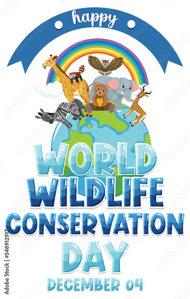 Fototapeta premium World wildlife conservation day banner design