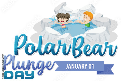 Polar Bear Plunge Day Banner Design