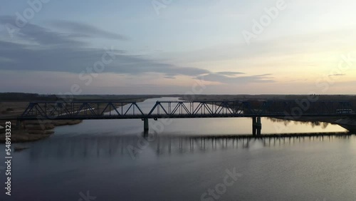 Wallpaper Mural Car driving over bridge at sunset Torontodigital.ca