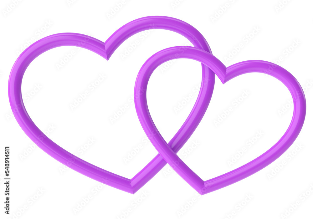 Couple heart. 3D heart. Valentine card decoration. Couple heart. 3D heart. Valentine card decoration.