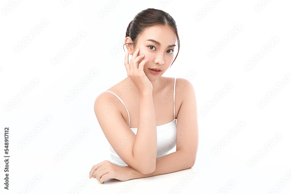 Beautiful young asian woman with clean fresh skin on white background, Face care, Facial treatment, Cosmetology, beauty and spa, Asian women portrait. Beautiful young asian woman with clean fresh skin on white background, Face care, Facial treatment, Cosmetology, beauty and spa, Asian women portrait.