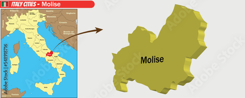 Vector map of Italy Cities Molise