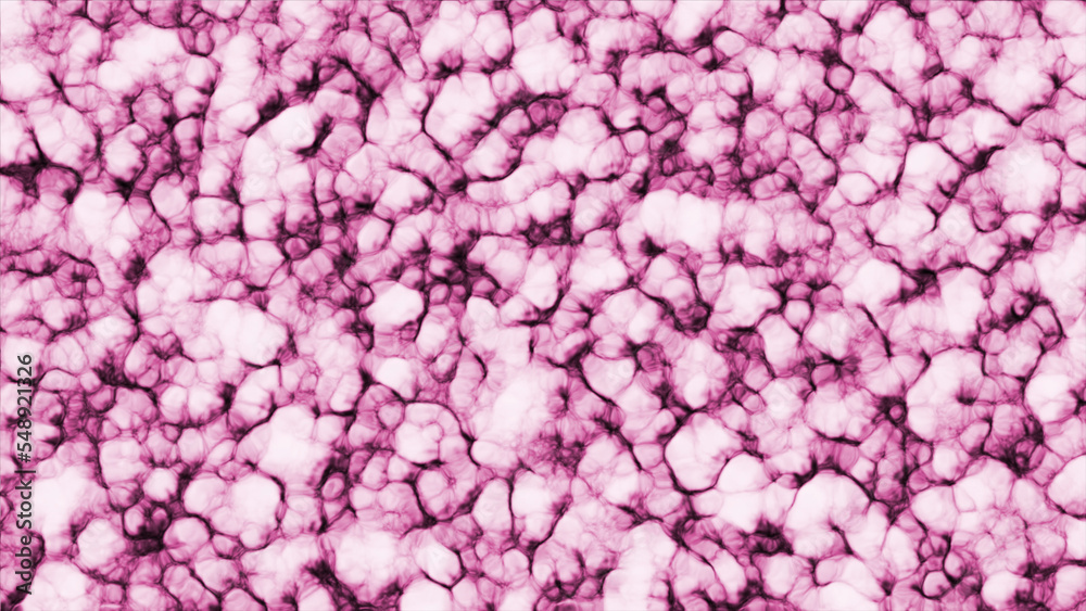 Obraz premium 3D animation with moving particles in mass. Motion. A lot of moving 3d molecules in liquid mass. Dense liquid boils slowly with moving particles