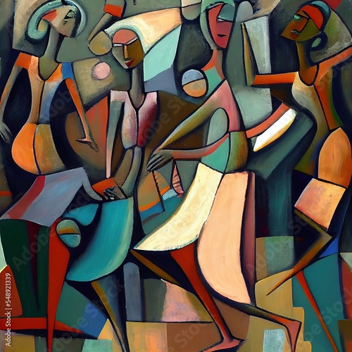 African dancers painting generated with Artificial Intelligence