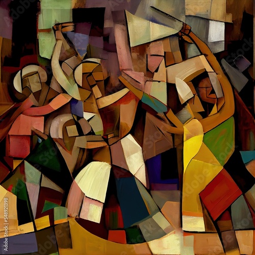 African dancers painting generated with Artificial Intelligence